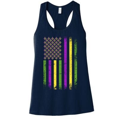 Mardi Gras Festive USA Flag Womens Tank Top