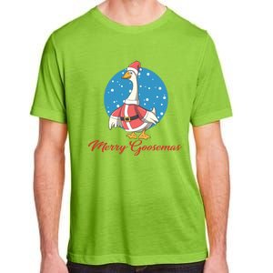 Merry Goosemas Funny Xmas Pun Santa Goose Lover Christmas Cool Gift Adult ChromaSoft Performance T-Shirt