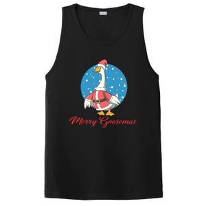 Merry Goosemas Funny Xmas Pun Santa Goose Lover Christmas Cool Gift PosiCharge Competitor Tank