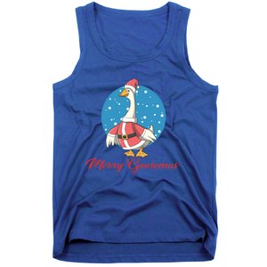 Merry Goosemas Funny Xmas Pun Santa Goose Lover Christmas Cool Gift Tank Top