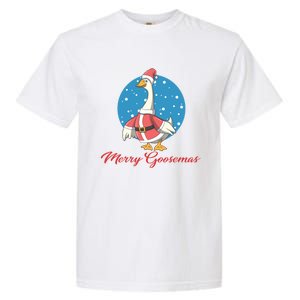 Merry Goosemas Funny Xmas Pun Santa Goose Lover Christmas Cool Gift Garment-Dyed Heavyweight T-Shirt