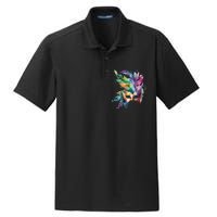 Mardi Gras Feather Mask Watercolor Dry Zone Grid Polo