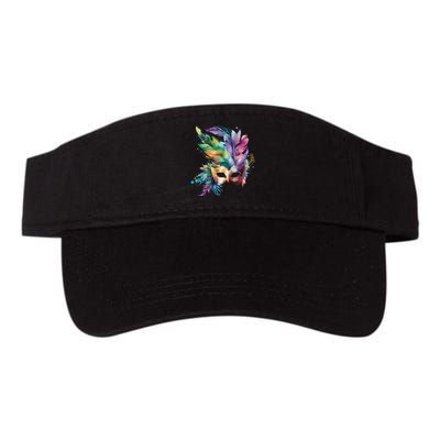 Mardi Gras Feather Mask Watercolor Visor