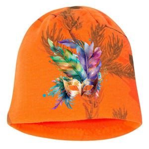 Mardi Gras Feather Mask Watercolor Kati - Camo Knit Beanie