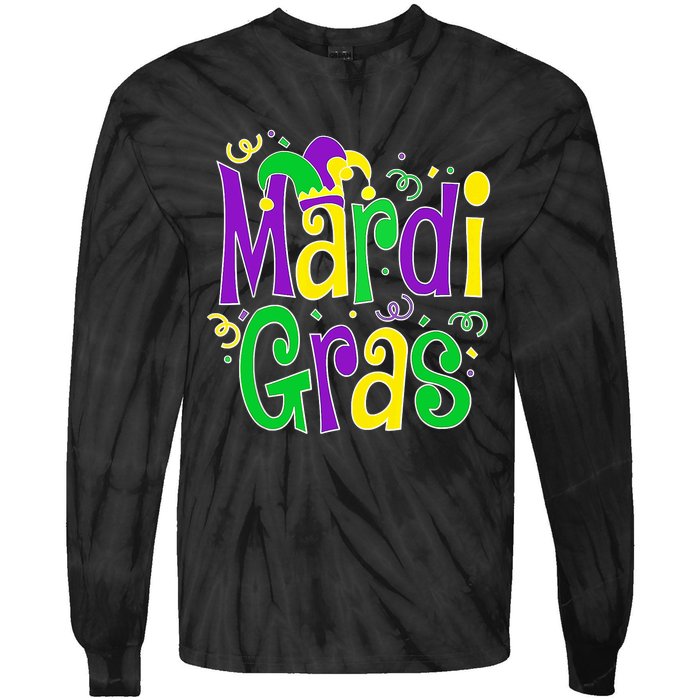 Mardi Gras Funny Mardi Gras Party Tie-Dye Long Sleeve Shirt