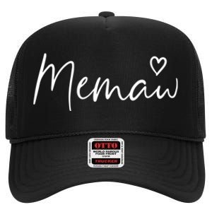 Memaw Gifts For Women Grandma Heart MotherS Day Memaw High Crown Mesh Back Trucker Hat