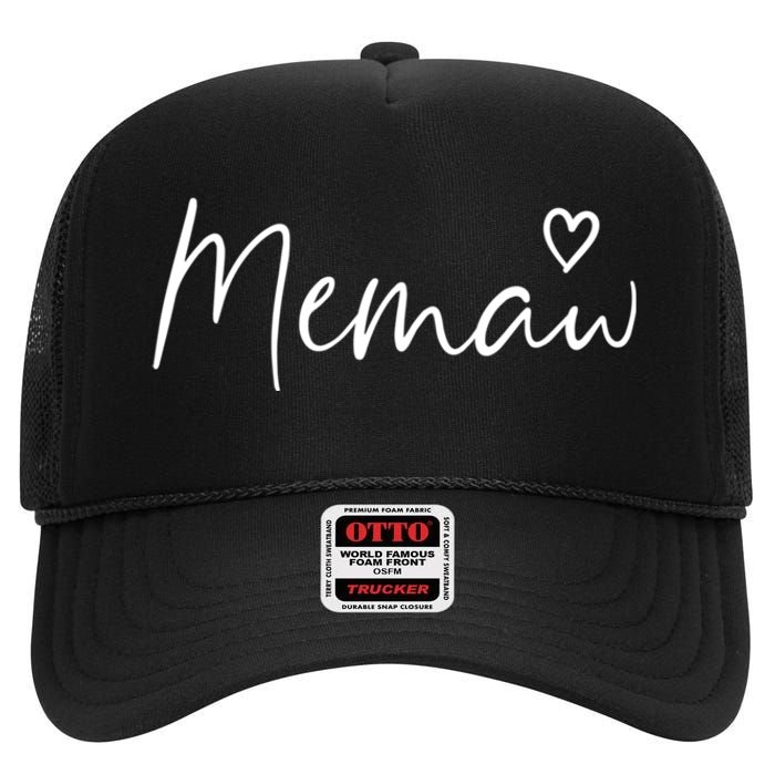 Memaw Gifts For Women Grandma Heart MotherS Day Memaw High Crown Mesh Back Trucker Hat