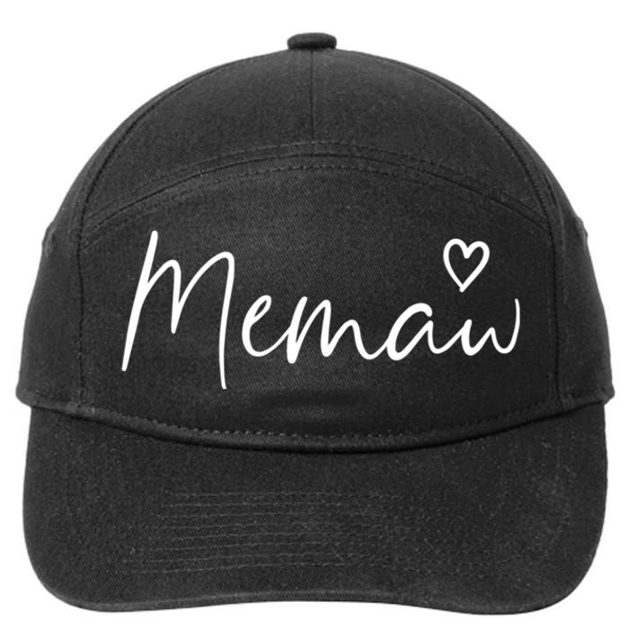 Memaw Gifts For Women Grandma Heart MotherS Day Memaw 7-Panel Snapback Hat