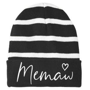 Memaw Gifts For Women Grandma Heart MotherS Day Memaw Striped Beanie with Solid Band