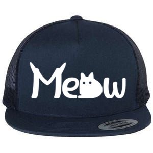 Meow Gift Funny Design For Cat Kitty Kitten Paw Lover Cool Gift Flat Bill Trucker Hat