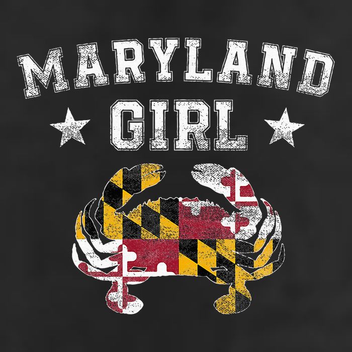 Maryland Girl Flag Blue Crab State Pride Retro 7 Panel Mesh Trucker Snapback Hat