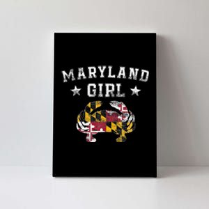 Maryland Girl Flag Blue Crab State Pride Retro Canvas