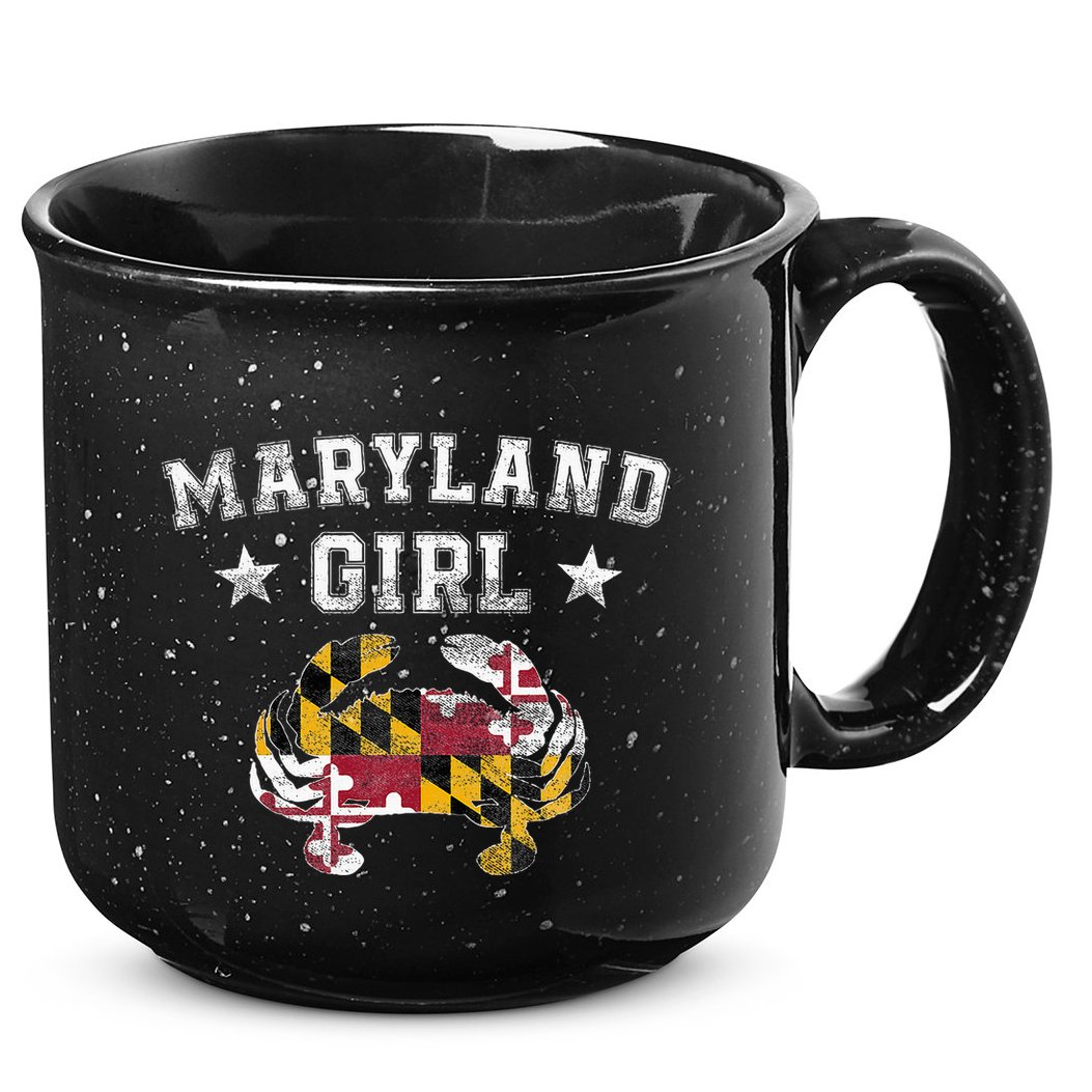 Maryland Girl Flag Blue Crab State Pride Retro 15oz Campfire Ceramic Mug