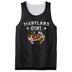 Maryland Girl Flag Blue Crab State Pride Retro Mesh Reversible Basketball Jersey Tank