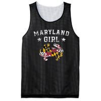 Maryland Girl Flag Blue Crab State Pride Retro Mesh Reversible Basketball Jersey Tank