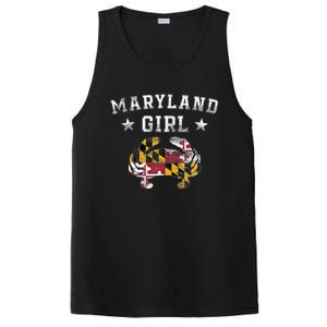 Maryland Girl Flag Blue Crab State Pride Retro PosiCharge Competitor Tank