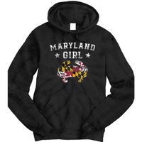 Maryland Girl Flag Blue Crab State Pride Retro Tie Dye Hoodie