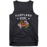 Maryland Girl Flag Blue Crab State Pride Retro Tank Top