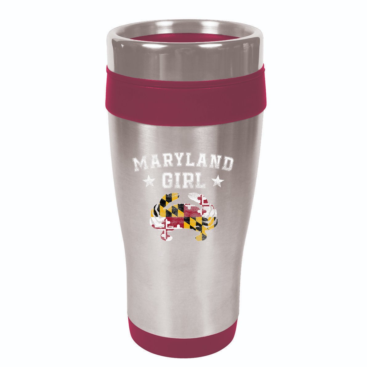 Maryland Girl Flag Blue Crab State Pride Retro 16oz Travel Tumbler