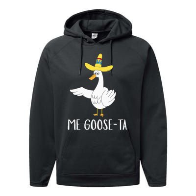 Me Gooseta Funny Mexican Spanish Goose Pun Performance Fleece Hoodie