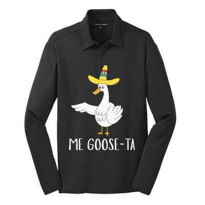 Me Gooseta Funny Mexican Spanish Goose Pun Silk Touch Performance Long Sleeve Polo