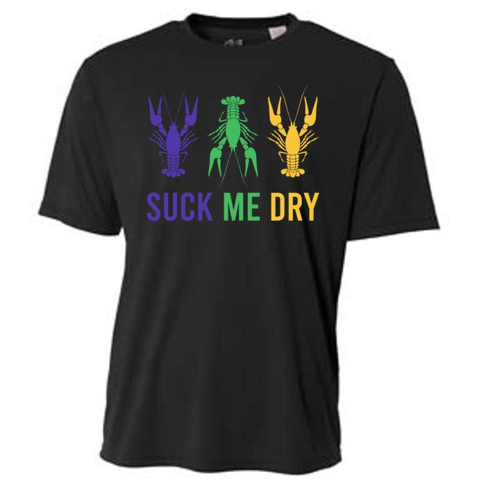 Mardi Gras Funny Suck Me Dry Crawfish Carnival Party Cooling Performance Crew T-Shirt