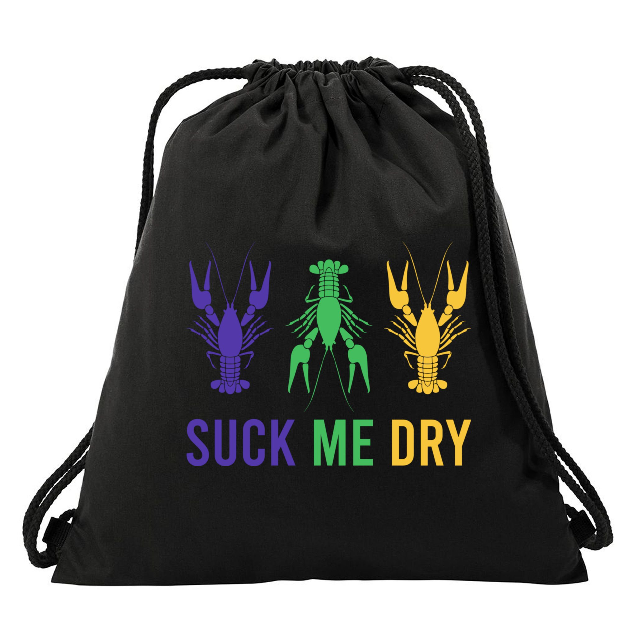 Mardi Gras Funny Suck Me Dry Crawfish Carnival Party Drawstring Bag