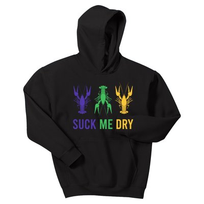 Mardi Gras Funny Suck Me Dry Crawfish Carnival Party Kids Hoodie