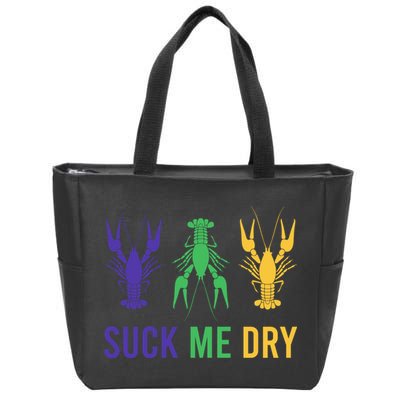 Mardi Gras Funny Suck Me Dry Crawfish Carnival Party Zip Tote Bag