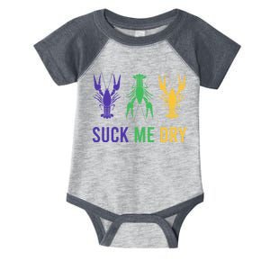 Mardi Gras Funny Suck Me Dry Crawfish Carnival Party Infant Baby Jersey Bodysuit