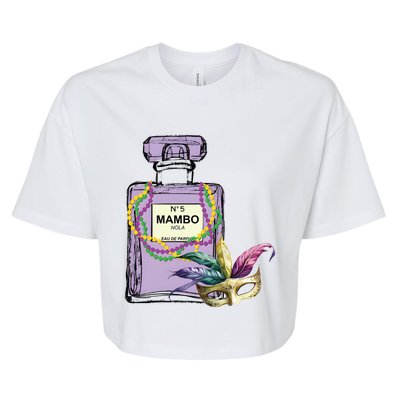 Mardi Gras Faux Tinsel Bella+Canvas Jersey Crop Tee