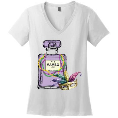 Mardi Gras Faux Tinsel Women's V-Neck T-Shirt