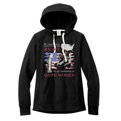 My Grandfather Fought For Your Right To Get Dominated Goth Women Women's Fleece Hoodie