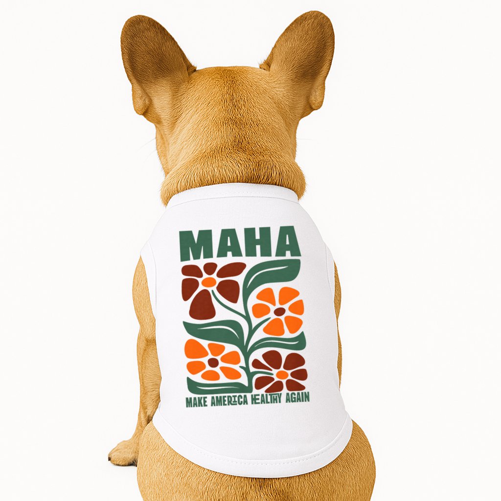 Maha Groovy Floral Make America Healthy Again Maga Rfk Jr Doggie Tank