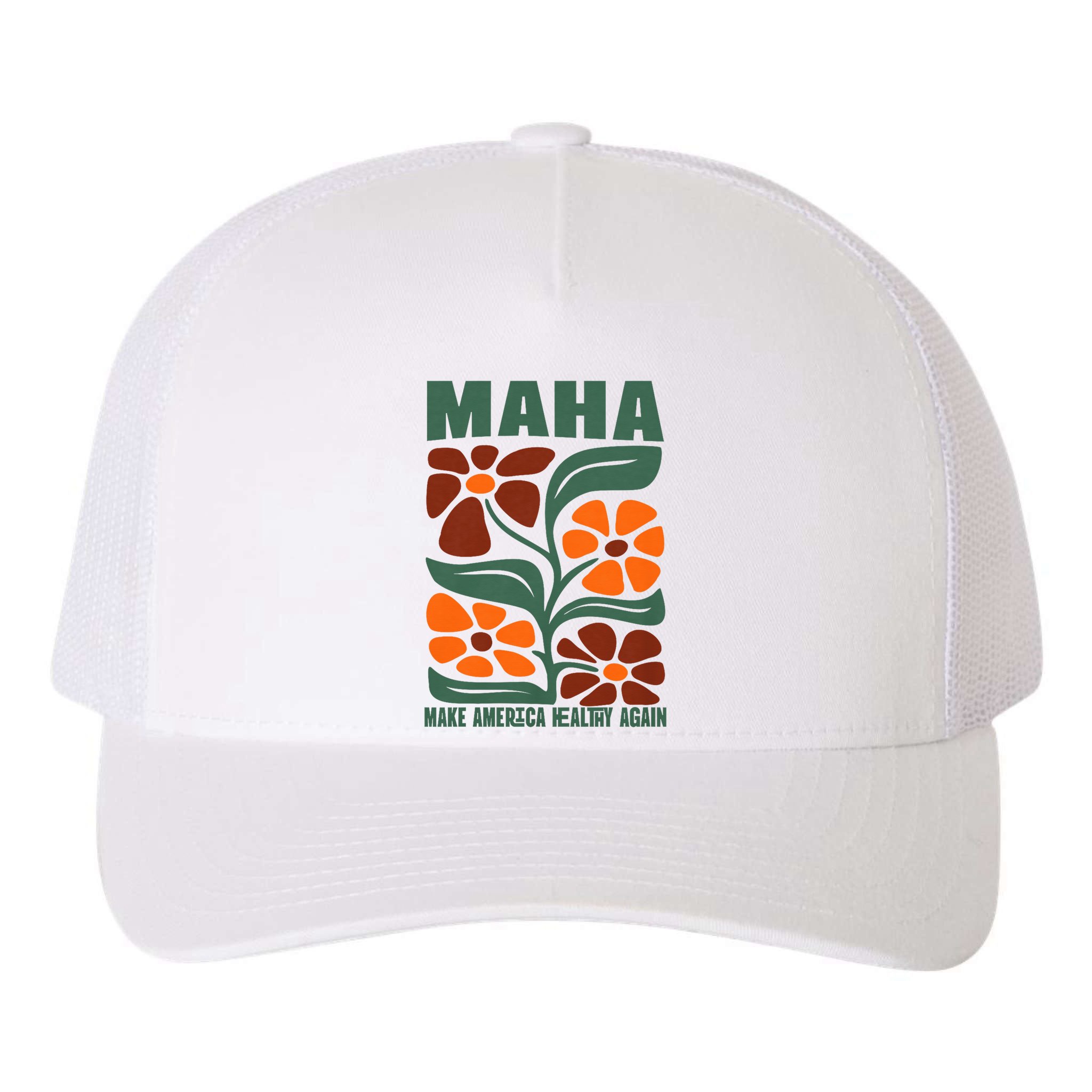 Maha Groovy Floral Make America Healthy Again Maga Rfk Jr Yupoong Adult 5-Panel Trucker Hat