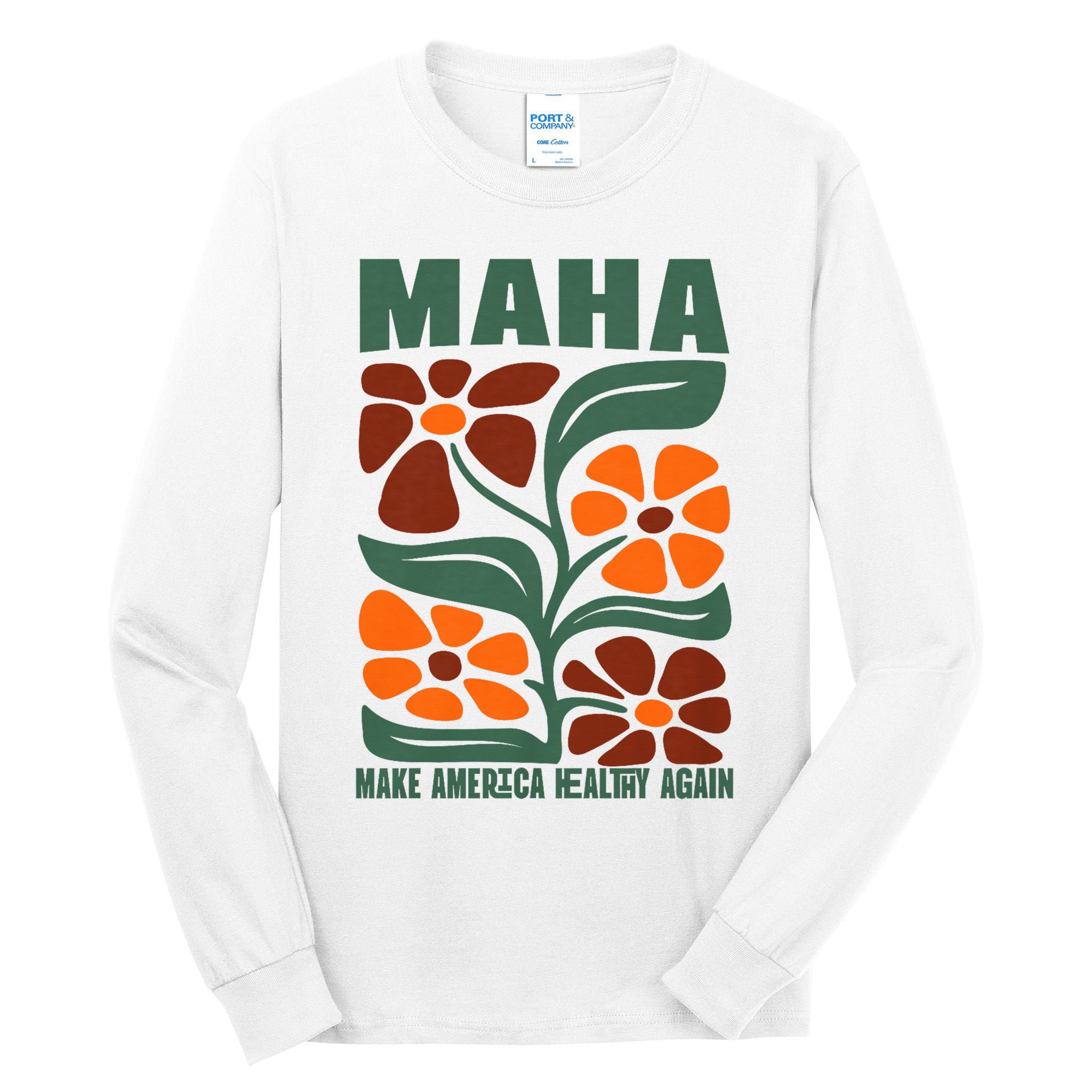 Maha Groovy Floral Make America Healthy Again Maga Rfk Jr Tall Long Sleeve T-Shirt