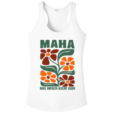 Maha Groovy Floral Make America Healthy Again Maga Rfk Jr Ladies PosiCharge Competitor Racerback Tank