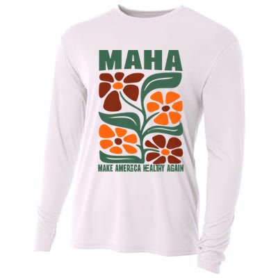 Maha Groovy Floral Make America Healthy Again Maga Rfk Jr Cooling Performance Long Sleeve Crew