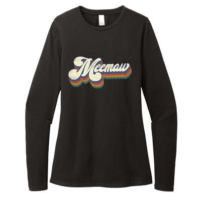 Meemaw Gifts For Grandma Retro Vintage Mothers Day Meemaw Womens CVC Long Sleeve Shirt