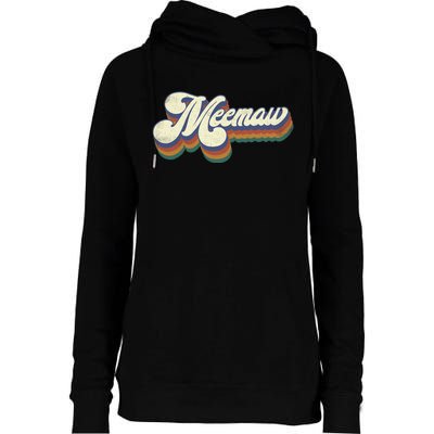 Meemaw Gifts For Grandma Retro Vintage Mothers Day Meemaw Womens Funnel Neck Pullover Hood