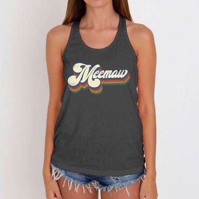 Meemaw Gifts For Grandma Retro Vintage Mothers Day Meemaw Women's Knotted Racerback Tank