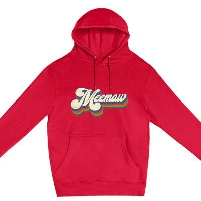 Meemaw Gifts For Grandma Retro Vintage Mothers Day Meemaw Premium Pullover Hoodie