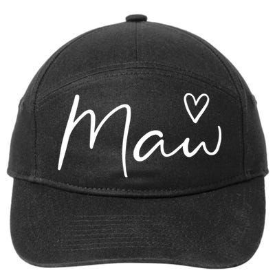 Maw Gifts For Women Grandma Heart MotherS Day Maw 7-Panel Snapback Hat