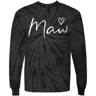 Maw Gifts For Women Grandma Heart MotherS Day Maw Tie-Dye Long Sleeve Shirt