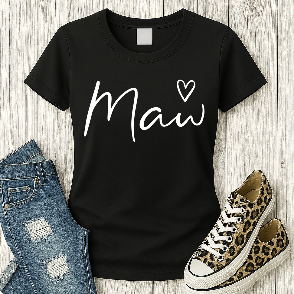 Maw Gifts For Women Grandma Heart MotherS Day Maw Womens T-Shirt