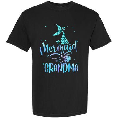 Mermaid Grandma Funny Women Family Matching Party Squad Garment-Dyed Heavyweight T-Shirt