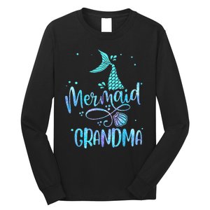 Mermaid Grandma Funny Women Family Matching Party Squad Long Sleeve Shirt