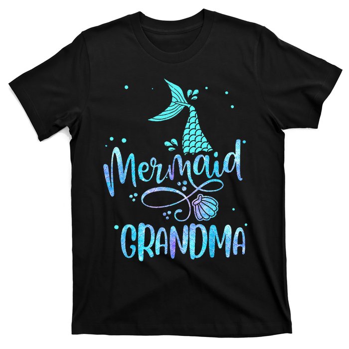 Mermaid Grandma Funny Women Family Matching Party Squad T-Shirt