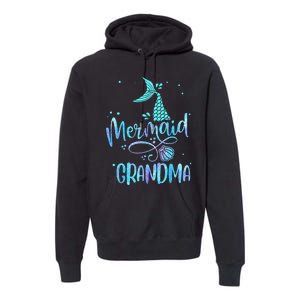 Mermaid Grandma Funny Women Family Matching Party Squad Premium Hoodie