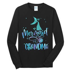 Mermaid Grandma Funny Women Family Matching Party Squad Tall Long Sleeve T-Shirt